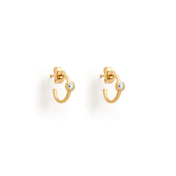 March Aquamarine Birthstone Astrea Hoop Earrings